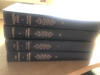 Shakespeare Set of 4: Comedies, Histories, Tragedies, Poems  - 1958 - Navy Blue -image