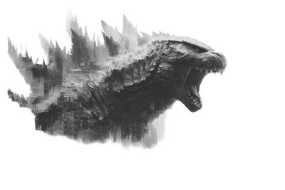 Glitch Godzilla Vinyl Car Decal Sticker – Waterproof & UV-Resistant-image