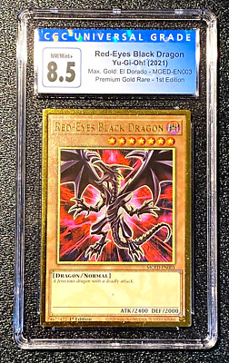2021 CGC 8.5 MGED-EN003 RED EYES BLACK DRAGON GOLD RARE 1ST EDITION 3943R35E922-image