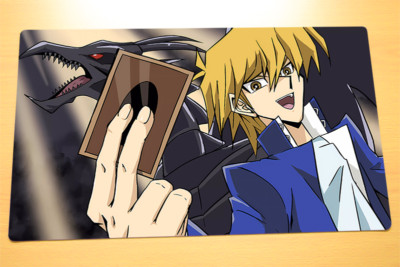 No.1931 Yugioh TCG Deck Game Playmat Katsuya Jonouchi Red Eyes Black Dragon-image