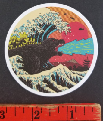 Godzilla Tidal Wave Skateboard Sticker Card-image