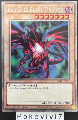 YU-GI-OH! Card RED-EYES BLACK DRAGON RA04-EN109 PSR NEW-image
