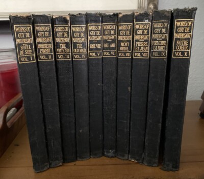 The Works Of Guy de Maupassant ~ Complete 10 Volume Set Black Leather  ~ 1923-image