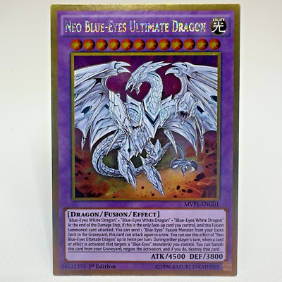 Yugioh Neo Blue-Eyes Ultimate Dragon MVP1-ENG01 1st Ed. Gold Rare - NM 💎-image