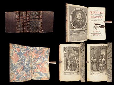 1730 Works of MOLIERE French Literature Misanthrope School for Wives 8v SET-image