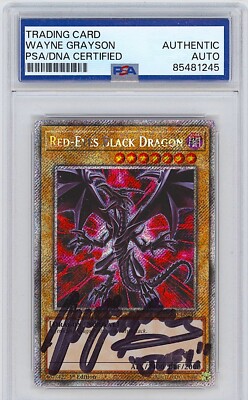 PSA Signed Red-Eyes Black Dragon 1st Edition PSR Wayne Grayson Yugioh Joey-image
