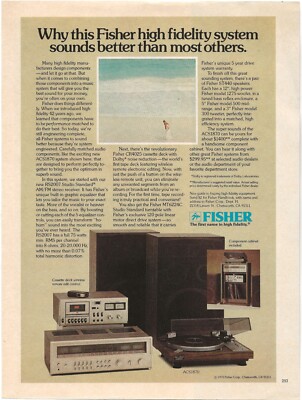 Vintage Print Ad Fisher High Fidelity Stereo System - Sounds Better Than Others-image