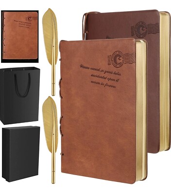 2 Set Leather Bound Journals Leather Journal Valentine Gifts-image