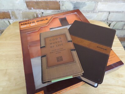 Rare Zondervan TNIV Strive Bible Brown European Leather, Gift Set-image