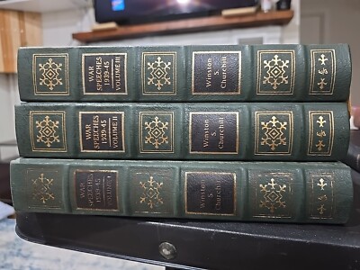 EASTON PRESS War Speeches of Winston S. Churchill 1939-1945 3V Set Leather WWII-image
