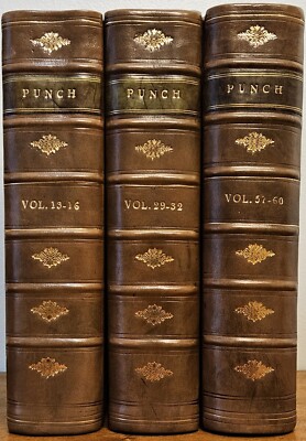 1847 to 1871 Set of Punch Magazine Volumes 13 to 16 and 29 to 32 and 57 to 60-image