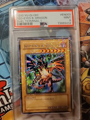 Yugioh Red-Eyes Black Dragon DT01-EN003 Duel Terminal Very Rare PSA 9 Mint-image