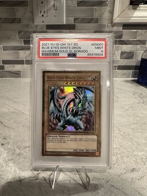 2021 Yu-Gi-Oh! 1st Edition Blue Eyes White Dragon Maximum Gold PSA 9-image