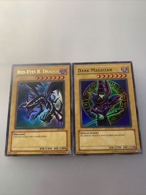 Dark Magician SYE-001/ Red Eyes B. Dragon SDJ-001 Great Condition Super Rare -image