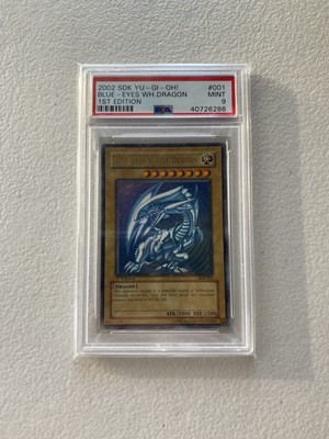 2002 YU-GI-OH! STARTER DECK: KAIBA 1ST ED #001 BLUE-EYES WHITE DRAGON PSA 9-image