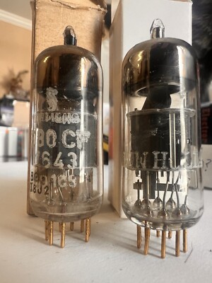 NOS pair E80CF 7643 GOLD PIN Siemens Valvo Hifi Audio Tubes Fisher Scott Mcintos-image