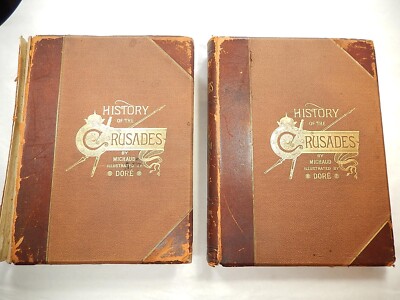 History of the Crusades by Michaud, 2 Volumes, George Barrie Pub.-image