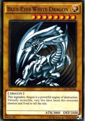 BLUE EYES WHITE DRAGON YuGiOh YU GI OH Custom Anime Collectible Card-image