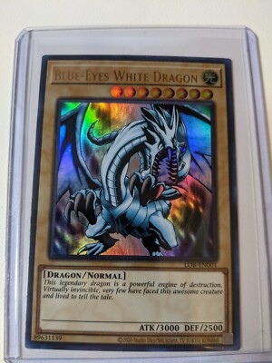Yugioh Blue-Eyes White Dragon LOB-EN001 Ultra Rare 25th Anniversary NM-image