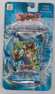 Yugioh Factory Sealed Legend of Blue Eyes White Dragon Blister Pack RARE  ©1996-image
