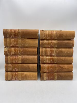 ANTIQUE BOOKS LEATHER BONNIERS KONVERSATIONS  12 VOL SET  SWEDISH HARRY POTTER-image