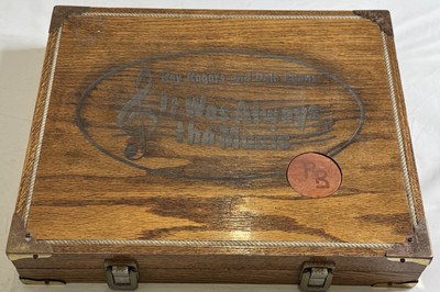 Rare Roy Rogers Box Set Timber Case And Leather Bound Book Sheet Music -image