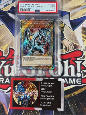 Yugioh PSA 9 Blue-Eyes White Dragon RA03-EN079 Platinum Secret Rare 4-image