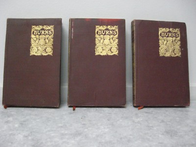 Set of 3 leatherbound volumes of The Works of Robert Burns -Free Priority Ship-image