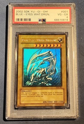 Blue Eyes White Dragon SDK 2002 Yu-Gi-Oh! #001 Graded PSA VG-EX 4-image