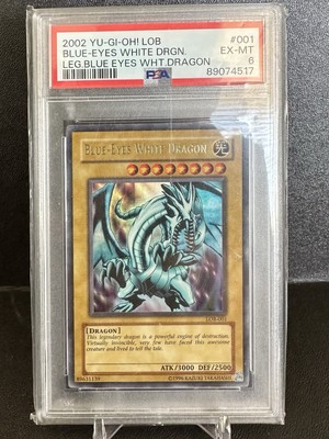 2002 Yu-Gi-Oh! LOB Blue-Eyes White Dragon Leg. Blue Eyes With Dragon PSA 6-image