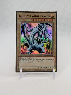 Blue-Eyes White Dragon MGED-EN001 Premium Gold Rare 1st NM-image
