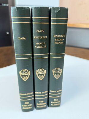 Vintage The Harvard Classics Veritas Plato Dana Marlowe Shakespeare Set of 3-image
