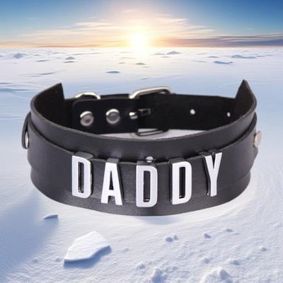 Collar BDSM Gift Yes Daddy Choker Cosplay Pu Leather Custom DIY Chocker Necklace-image