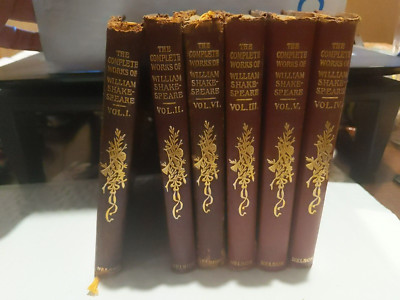 Complete Works of William Shakespeare 6 Vol. Set Leather Vintage-image