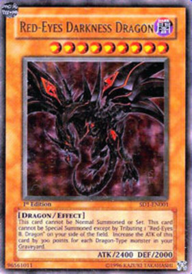 Heavy Play x 1 Red-Eyes Darkness Dragon - SD1-EN001 - Ultra Rare - Unlimited Edi-image