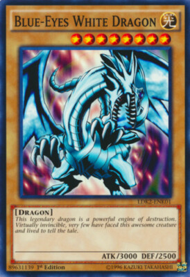 Yugioh! LP Blue-Eyes White Dragon (LOB art) - LDK2-ENK01  - Common - 1st Edition-image