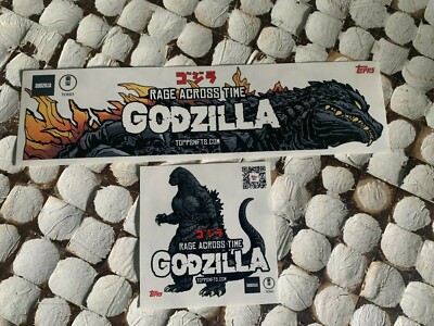 Godzilla Rage Across Time Topps TOHO NYCC 2021 Exclusive Promo Sticker Pair -image