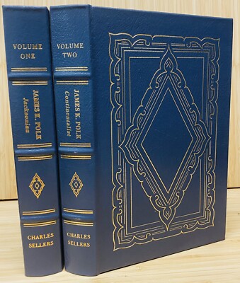JAMES K POLK CONTINENTALIST/JACKSONIAN 2 Vol Book set  CHARLES SELLERS Leather-image