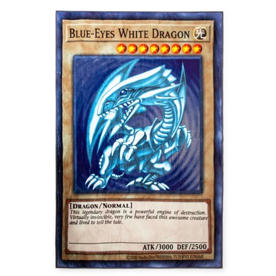 Yu-Gi-Oh! Blue-Eyes White Dragon Card Fleece Throw Blanket | 45 x 60 Inches-image