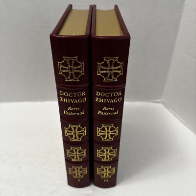 Doctor Zhivago by Boris Pasternak Easton Press 2 Volume Set I II Leather Books-image