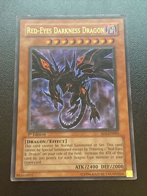 Yugioh! Red-Eyes Darkness Dragon 1st Edition SD1-EN001 MP-image