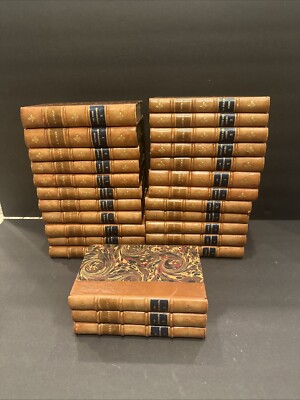 Alexander Dumas 26 Vol 3/4 Leather . Late 19th Century  Part Of Complete Works-image