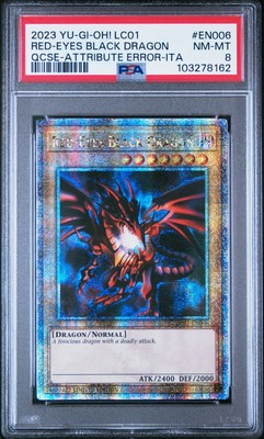 Yu-Gi-Oh! - Red Eyes Black Dragon 2023 LC01-EN006 Error Limited Edition PSA 8-image