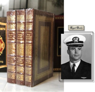 JOHN McCAIN 🖋SIGNED SET Easton Press SEALED Why Courage Matters Worth Fighting -image