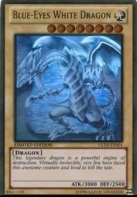 Yu-Gi-Oh! TCG Blue-Eyes White Dragon Ghost Rare Limited Edition GLD5-EN001 LP-image