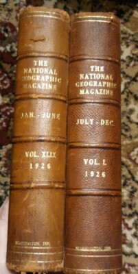 National Geographic Library Bound Hardcover set, leather, Jan.-Dec. 1926 Books-image