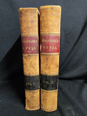 The Dramatic Works and Poems of WILLIAM SHAKESPEARE 2 vols. 1839 HTF set!-image