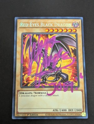 Purple Signed Wayne Grayson Yu-Gi-Oh! Red-Eyes Black Dragon MP22-EN267 1st ED-image