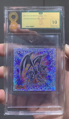 Red-Eyes Black Dragon Merlin Sticker Card Grade OG 10 Yu-Gi-Oh! 1996-image