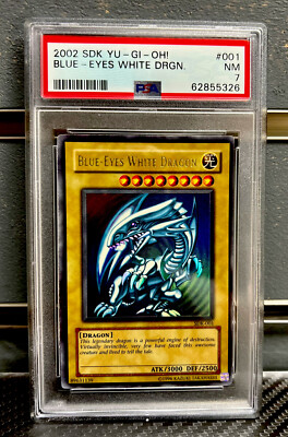 2002 SDK Yu-Gi-Oh! Blue Eyes White Dragon Holo Foil PSA 7 NM #001-image